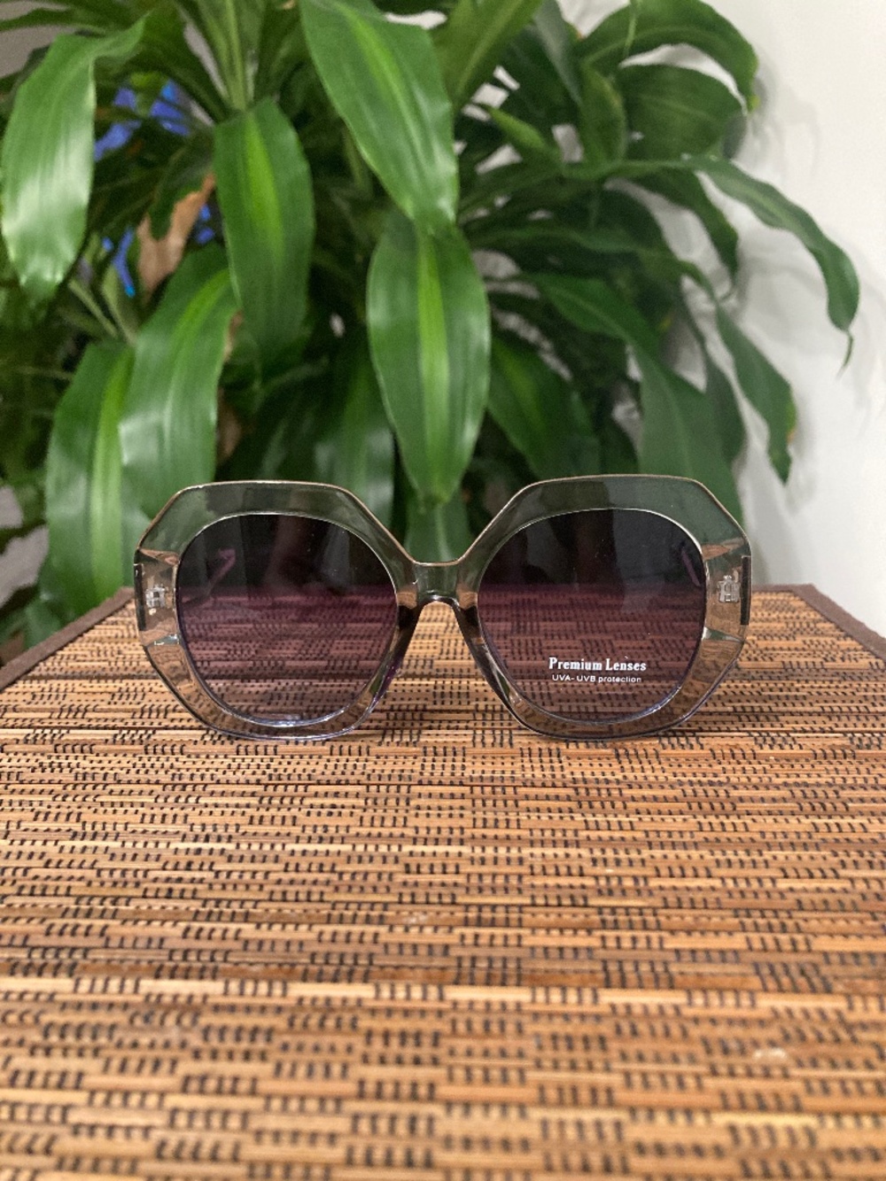 Large Unique Angular Fashion Sunglasses (5570) Clear